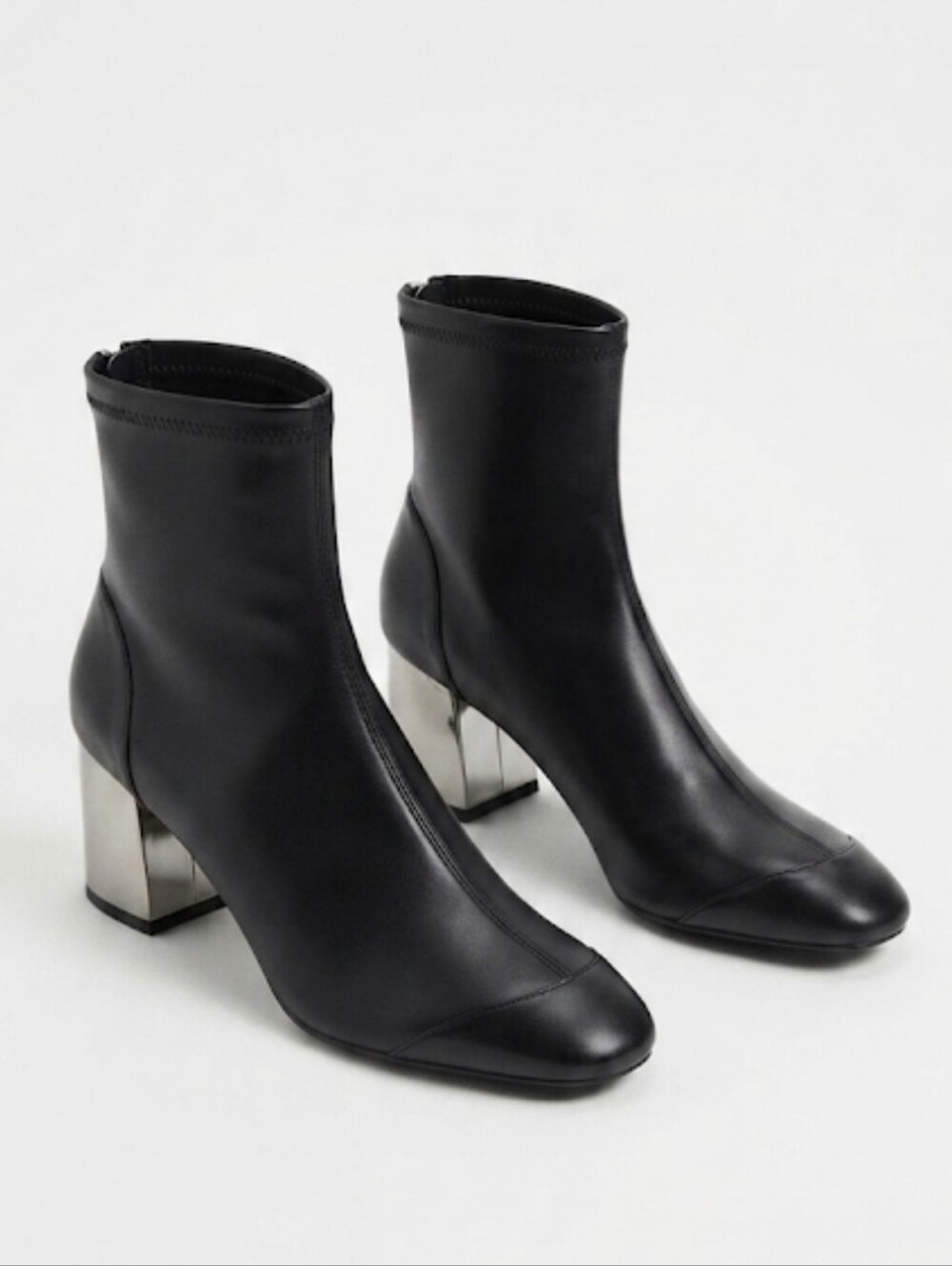 ZARA TRAFALUC DESIGNER UK 41  WOMENS BLACK VEGAN LEATHER LOW HEELS ANKLE BOOTS‎